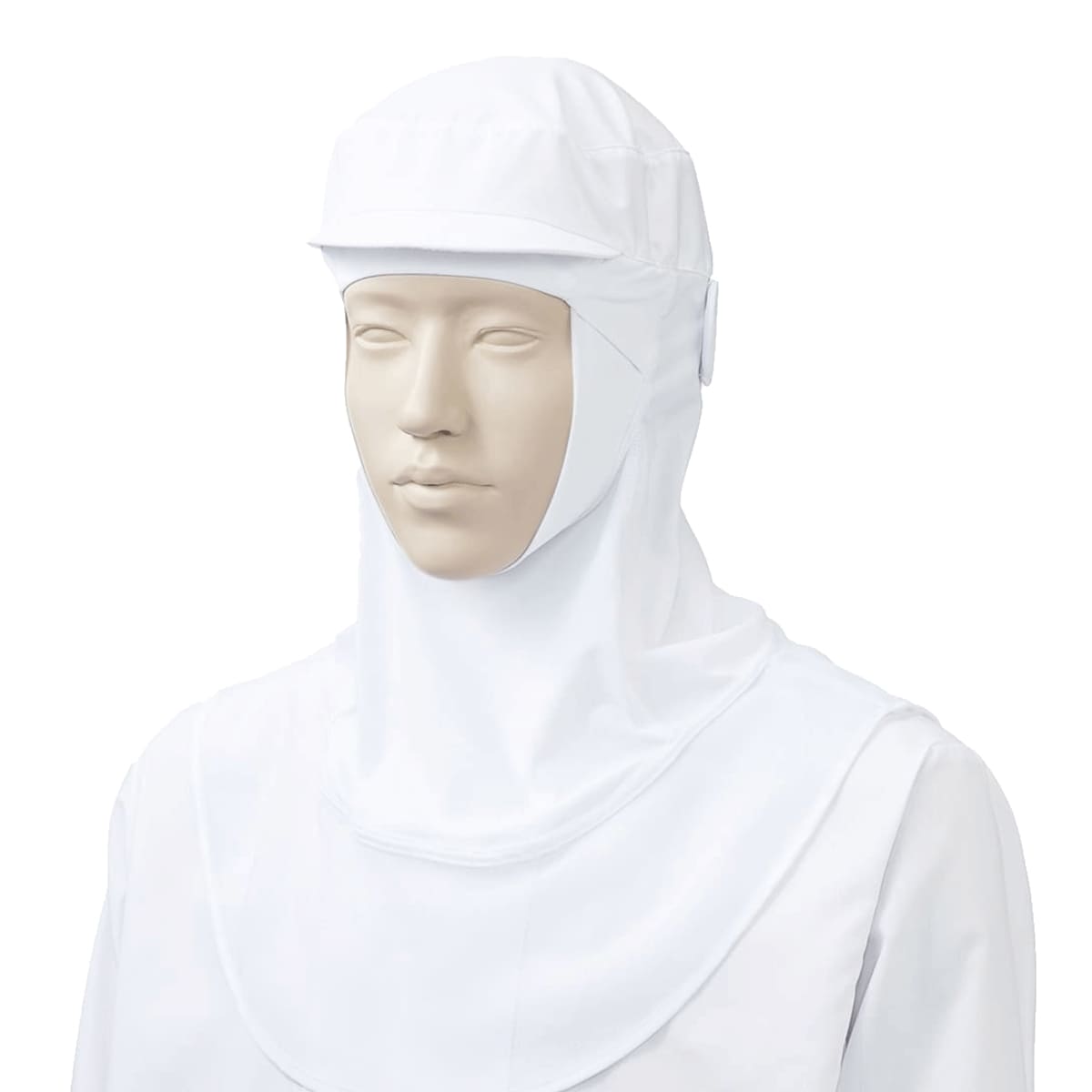 フード帽子（ケープ付・フルフェイス）（1枚入） | ユニフォーム | 1枚 | KZN483 | ホワイト