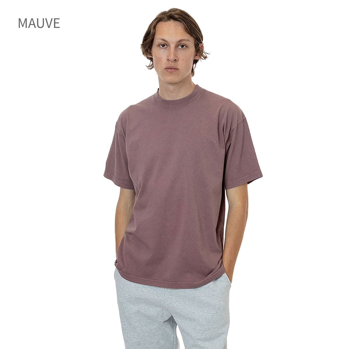 los angeles apparel S/S Grmnt Dye Crew Neck 6.5oz | メンズ | 1枚 | 1801GD | WHITE