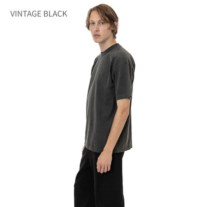 los angeles apparel S/S Grmnt Dye Crew Neck 6.5oz | メンズ | 1枚 | 1801GD | VINTAGE BLACK