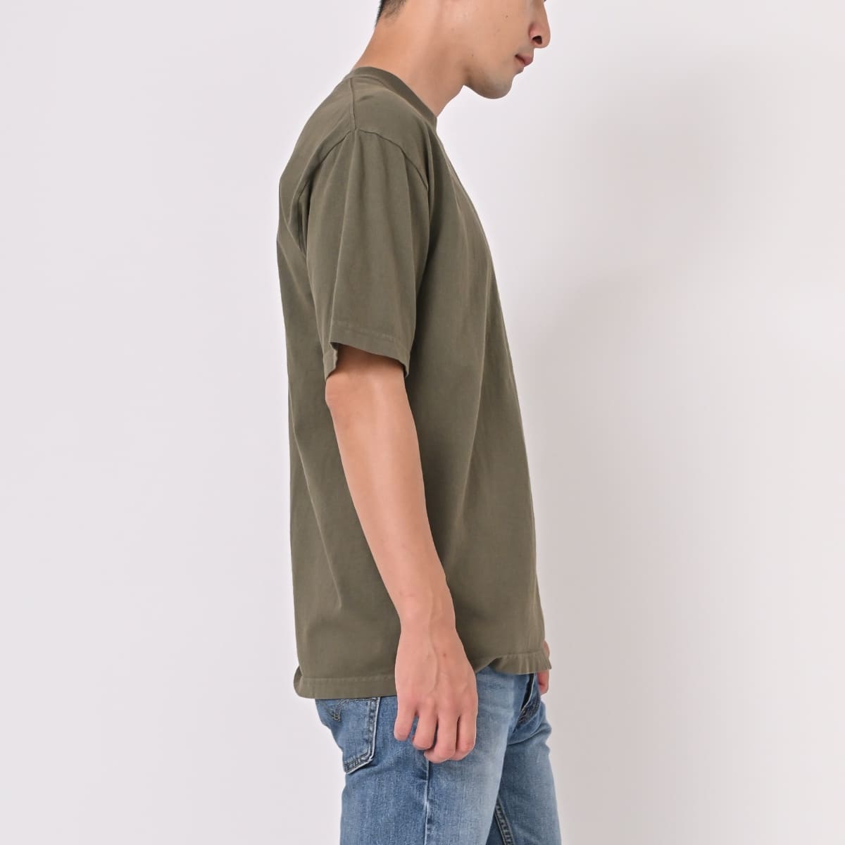 los angeles apparel S/S Grmnt Dye Crew Neck 6.5oz | メンズ | 1枚 | 1801GD | VINTAGE BLACK