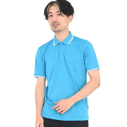 ライン入りベーシックドライポロシャツ（ポリジン加工） | メンズ | 1枚 | MS3121 | サックス