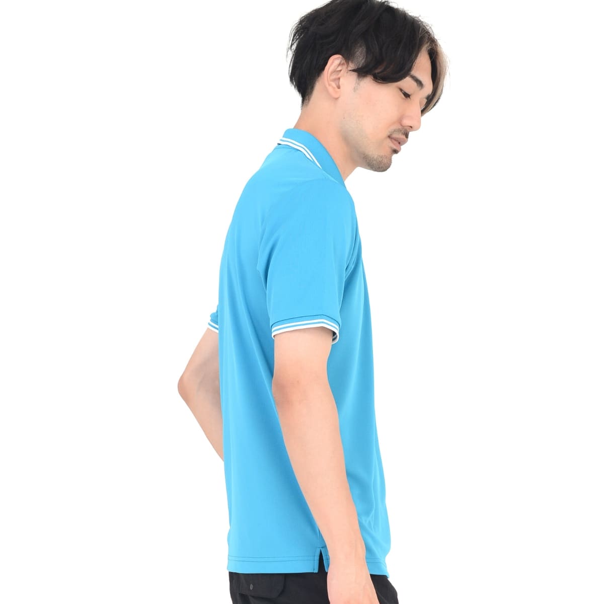 ライン入りベーシックドライポロシャツ（ポリジン加工） | メンズ | 1枚 | MS3121 | サックス