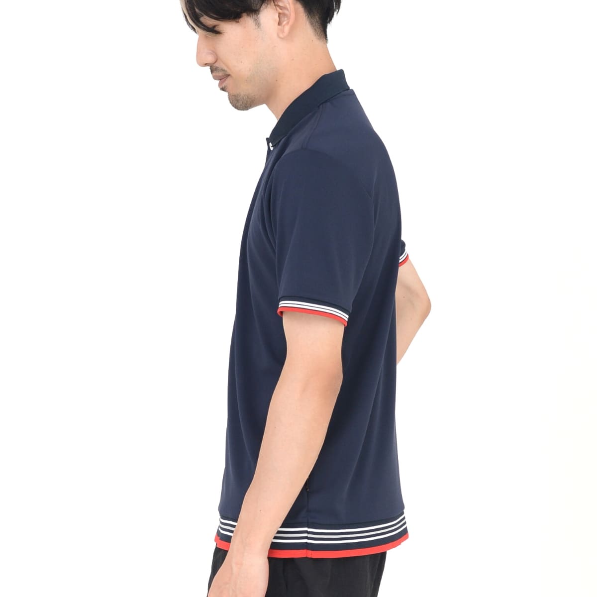 裾ラインリブドライポロシャツ（ポリジン加工） | メンズ | 1枚 | MS3122 | ホワイト