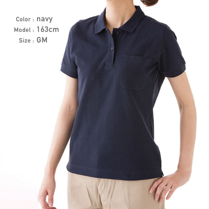 ポケット付CVC鹿の子ドライポロシャツ | レディース | 1枚 | MS3114 | ネイビー