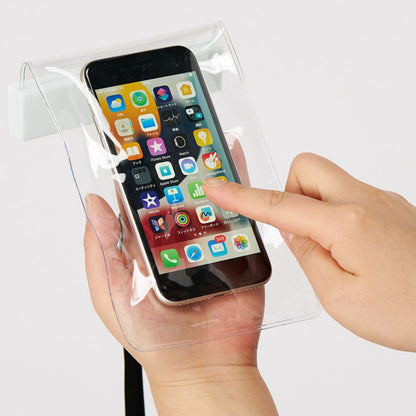 モバイルウォータープルーフポーチ6.9インチ（クリップ全面印刷対応） | ノベルティ(小物) | 1枚 | TE-0028 | ブラック