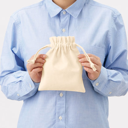 厚手コットンフリル巾着（S） | ノベルティ(小物) | 1枚 | TP-0013 | ナチュラル