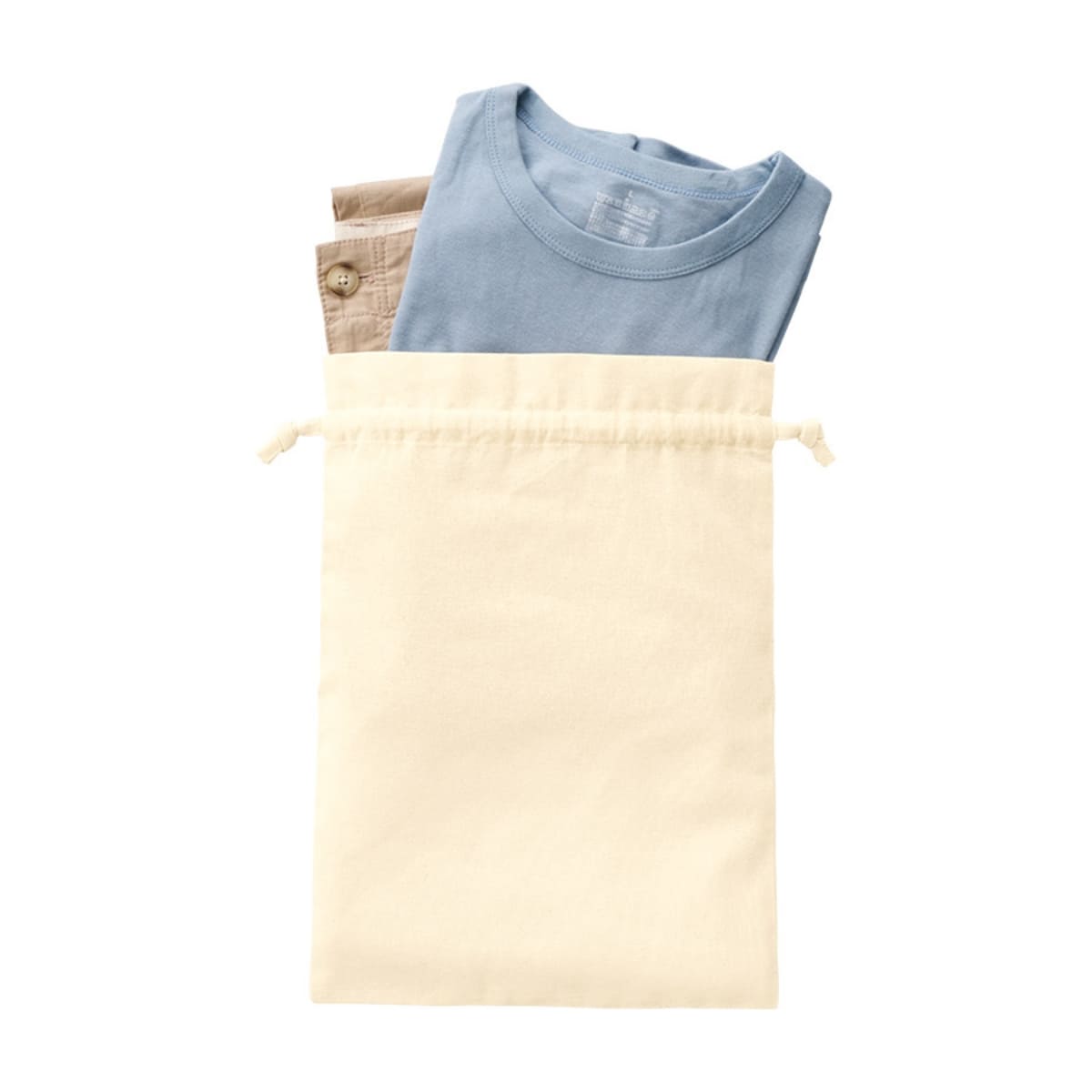 厚手コットンフリル巾着（L） | ノベルティ(小物) | 1枚 | TP-0015 | ネイビー