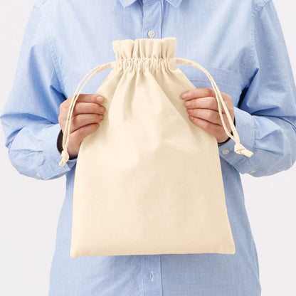 厚手コットンフリル巾着（L） | ノベルティ(小物) | 1枚 | TP-0015 | ブラック