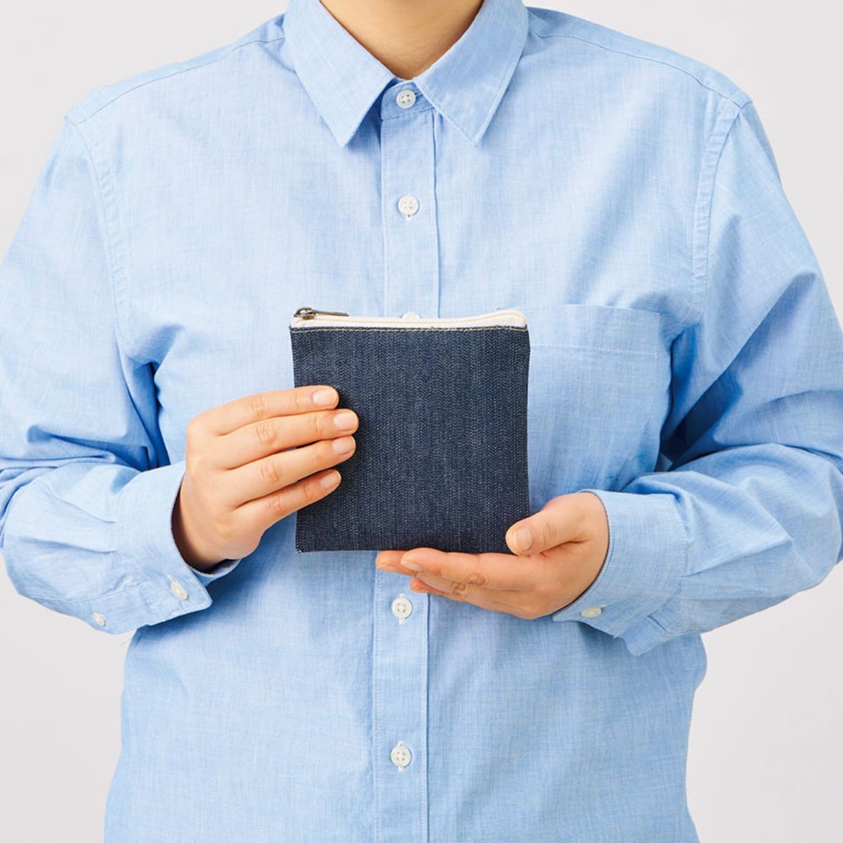 デニムフラットポーチ（SS） | ノベルティ(小物) | 1枚 | TP-0037 | ネイビー