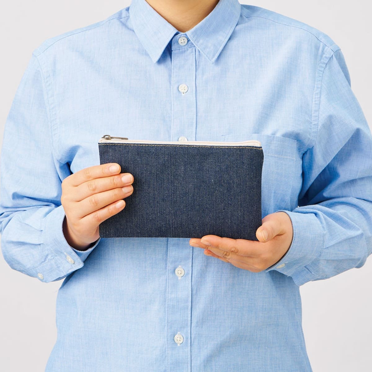 デニムフラットポーチ（S） | ノベルティ(小物) | 1枚 | TP-0038 | インディゴ