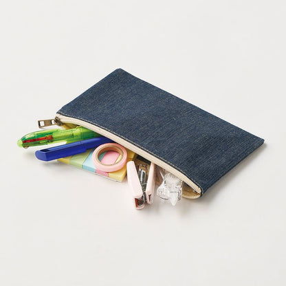 デニムフラットポーチ（S） | ノベルティ(小物) | 1枚 | TP-0038 | インディゴ