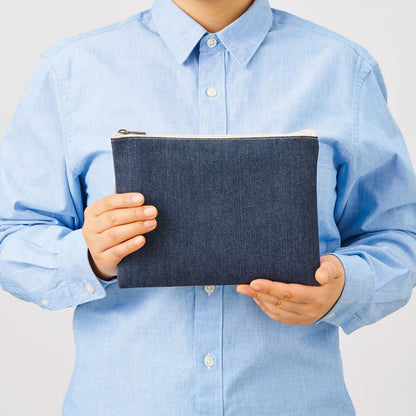 デニムフラットポーチ（M） | ノベルティ(小物) | 1枚 | TP-0039 | インディゴ