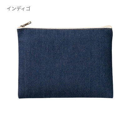 デニムフラットポーチ（M） | ノベルティ(小物) | 1枚 | TP-0039 | インディゴ