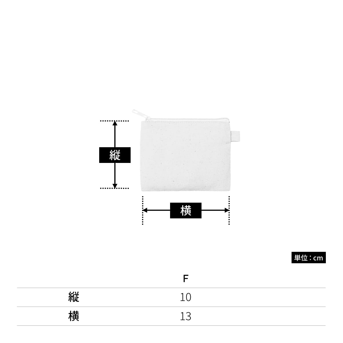カラーファスナーキャンバスフラットポーチ（SS） | ノベルティ(小物) | 1枚 | TP-0052 | ネイビー