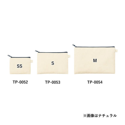 カラーファスナーキャンバスフラットポーチ（SS） | ノベルティ(小物) | 1枚 | TP-0052 | イエロー