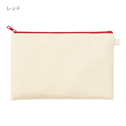 カラーファスナーキャンバスフラットポーチ（M） | ノベルティ(小物) | 1枚 | TP-0054 | オレンジ