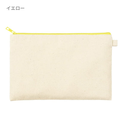 カラーファスナーキャンバスフラットポーチ（M） | ノベルティ(小物) | 1枚 | TP-0054 | レッド