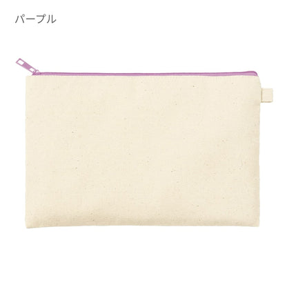 カラーファスナーキャンバスフラットポーチ（M） | ノベルティ(小物) | 1枚 | TP-0054 | パープル