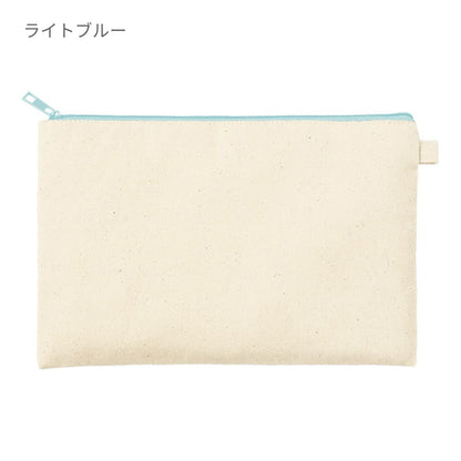 カラーファスナーキャンバスフラットポーチ（M） | ノベルティ(小物) | 1枚 | TP-0054 | オレンジ