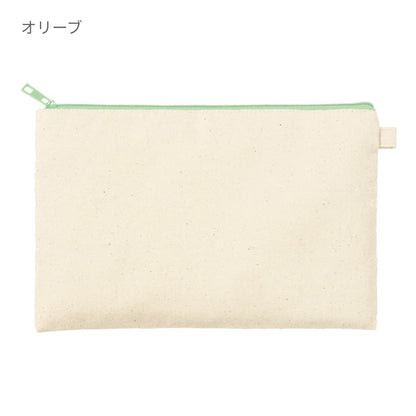 カラーファスナーキャンバスフラットポーチ（M） | ノベルティ(小物) | 1枚 | TP-0054 | オレンジ