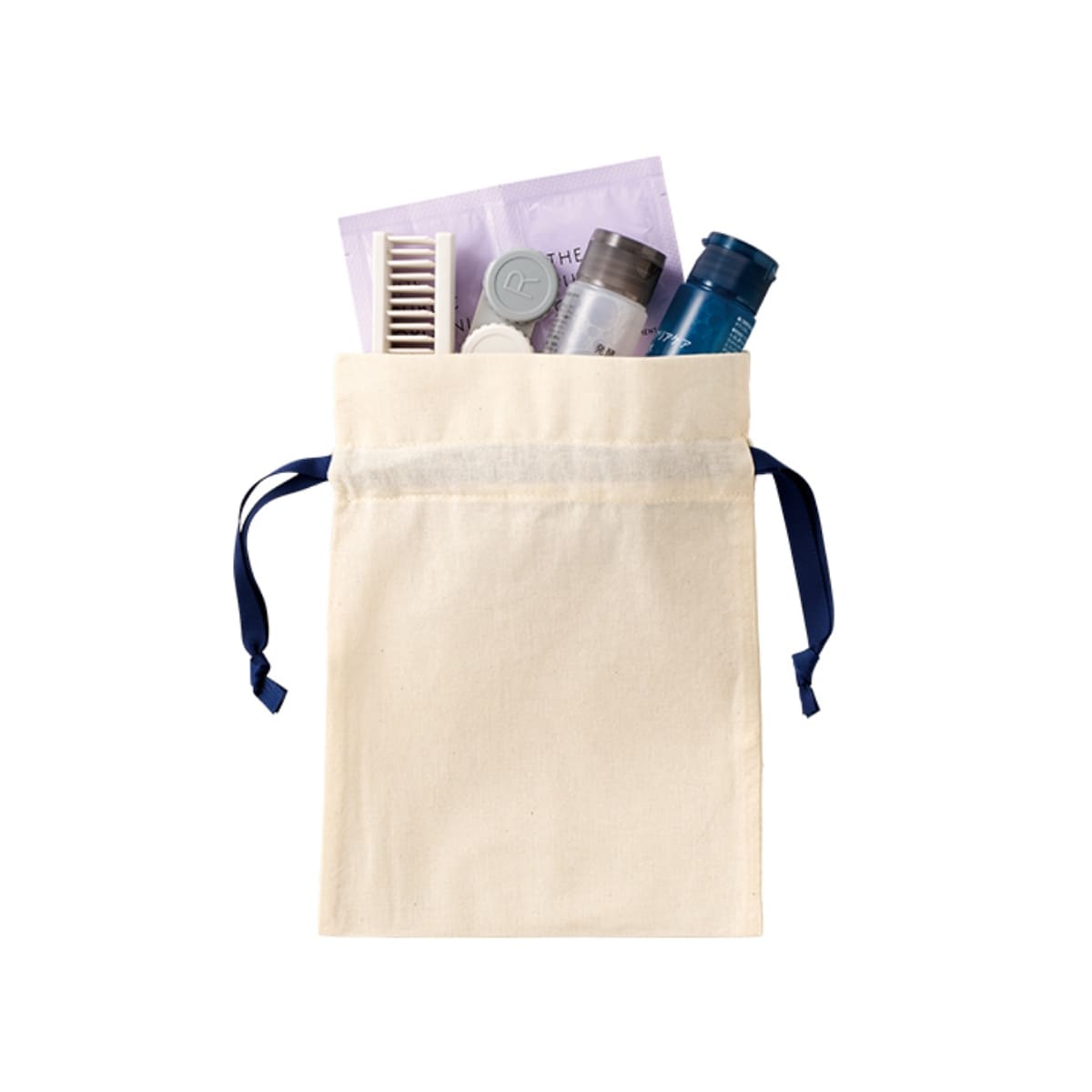 コットンカラーリボン巾着（S） | ノベルティ(小物) | 1枚 | TP-0065 | グレー