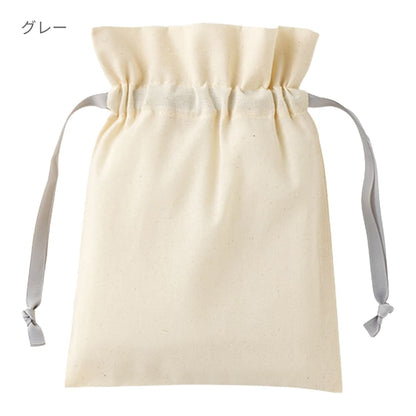 コットンカラーリボン巾着（S） | ノベルティ(小物) | 1枚 | TP-0065 | グレー
