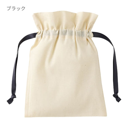 コットンカラーリボン巾着（S） | ノベルティ(小物) | 1枚 | TP-0065 | ブラック