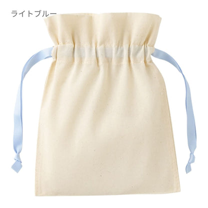 コットンカラーリボン巾着（S） | ノベルティ(小物) | 1枚 | TP-0065 | ホワイト