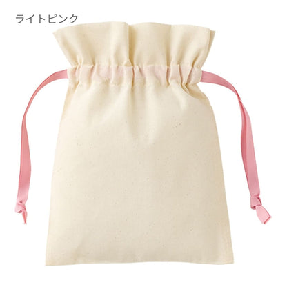 コットンカラーリボン巾着（S） | ノベルティ(小物) | 1枚 | TP-0065 | ベージュ