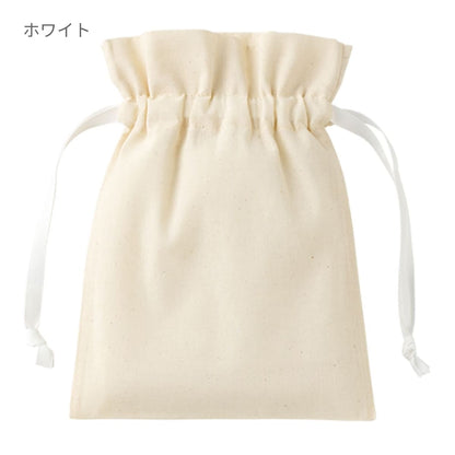 コットンカラーリボン巾着（S） | ノベルティ(小物) | 1枚 | TP-0065 | ホワイト