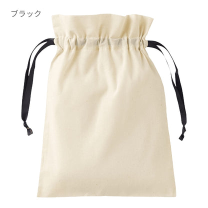 コットンカラーリボン巾着（M） | ノベルティ(小物) | 1枚 | TP-0066 | ベージュ