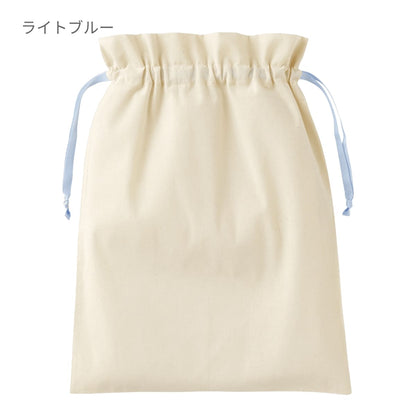コットンカラーリボン巾着（L） | ノベルティ(小物) | 1枚 | TP-0067 | ライトブルー