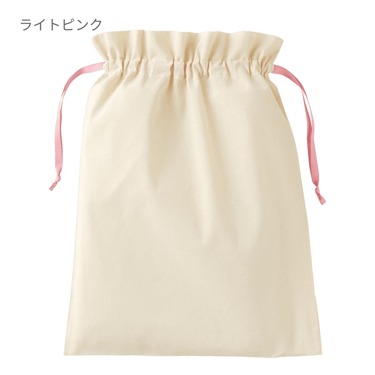 コットンカラーリボン巾着（L） | ノベルティ(小物) | 1枚 | TP-0067 | ベージュ