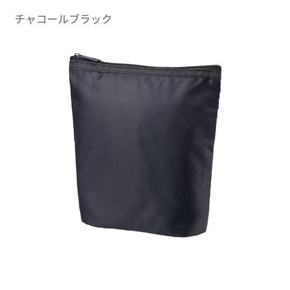 ライトクーラーガゼットマチ付ポーチ | ノベルティ(小物) | 1枚 | TP-0073 | チャコールブラック