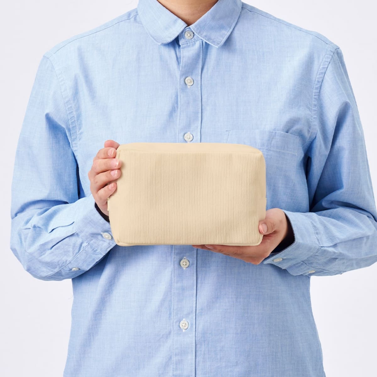 コーデュロイファスナーポーチ（M） | ノベルティ(小物) | 1枚 | TP-0092 | スモークブルー