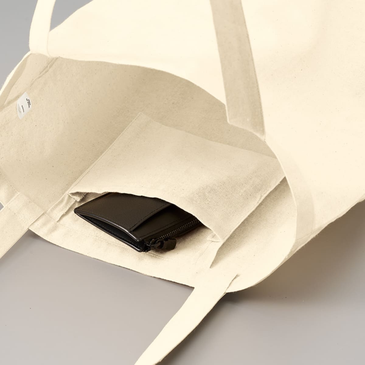 厚手コットンポケッタブルエコトート | ノベルティ(小物) | 1枚 | TR-1379 | ナチュラル