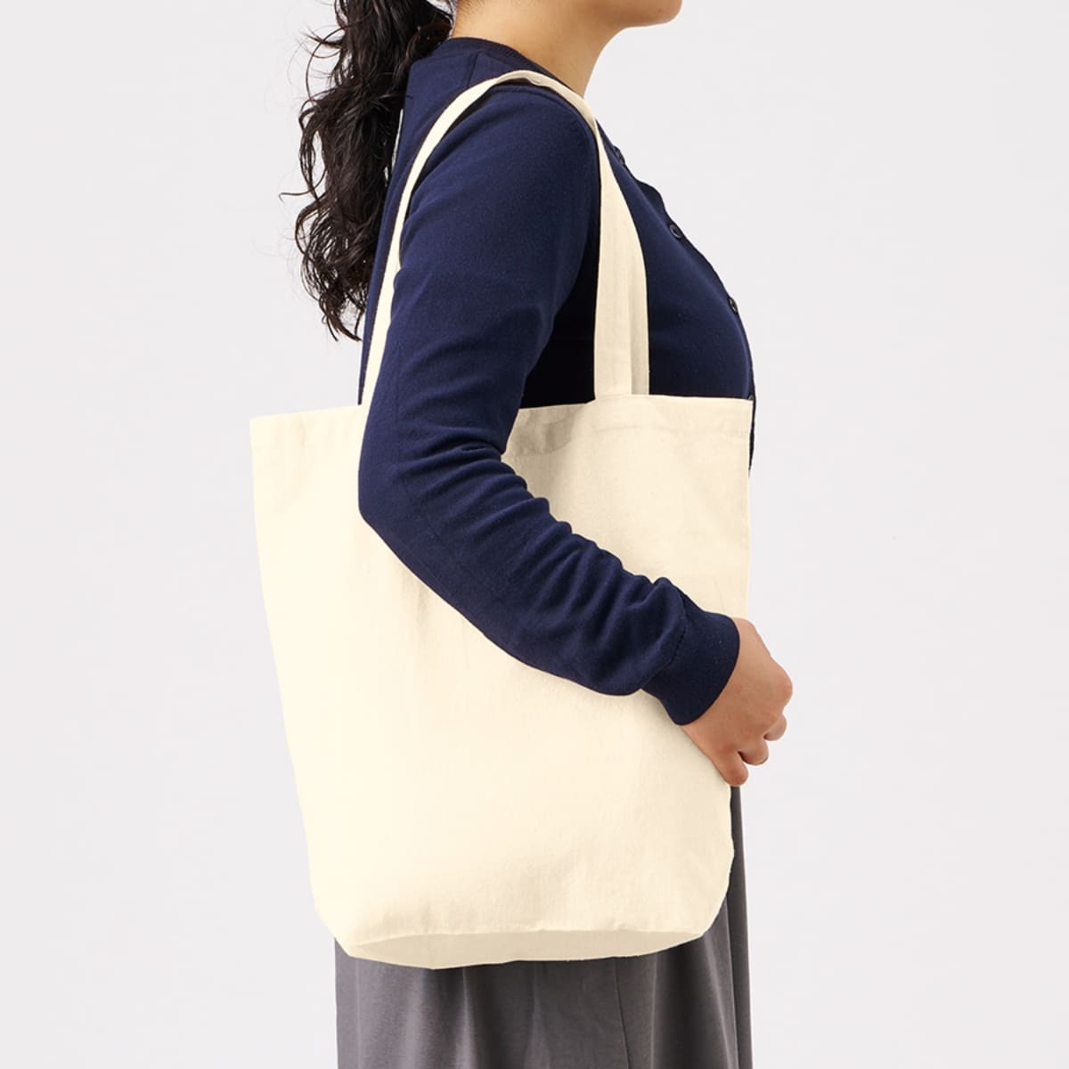 厚手コットンポケッタブルエコトート | ノベルティ(小物) | 1枚 | TR-1379 | ナチュラル