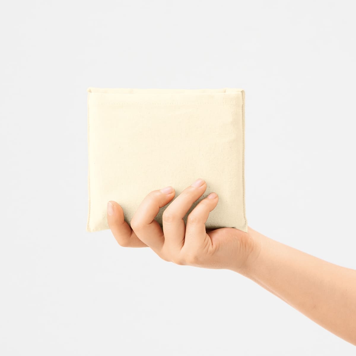 厚手コットンポケッタブルエコトート | ノベルティ(小物) | 1枚 | TR-1379 | ナチュラル