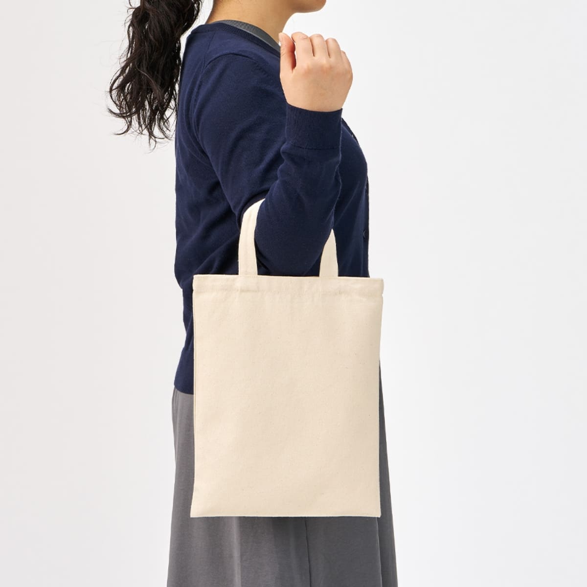 ライトキャンバスフラットバッグ（M） | ノベルティ(小物) | 1枚 | TR-1409 | ナチュラル