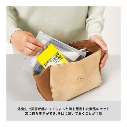防災衛生6点セット ポーチタイプ クリア | ノベルティ(小物) | 1枚 | TS-1680 | クリア