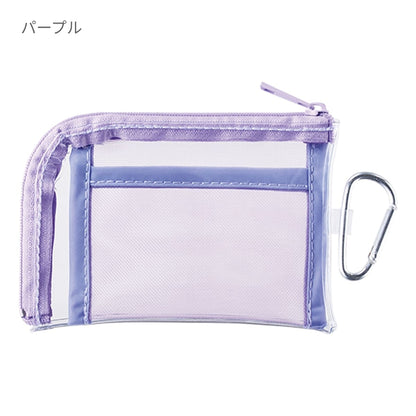 メッシュポケットクリアミニポーチ（カラビナ付） | ノベルティ(小物) | 1枚 | TP-0040 | イエロー