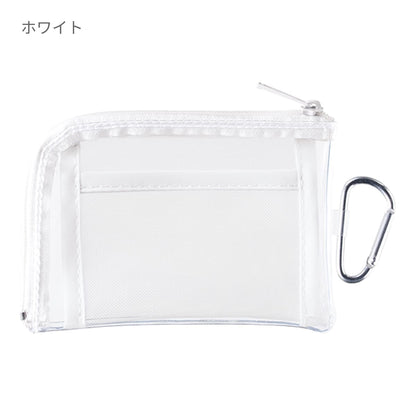 メッシュポケットクリアミニポーチ（カラビナ付） | ノベルティ(小物) | 1枚 | TP-0040 | ライトピンク