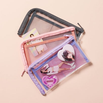 メッシュポケットクリアロングポーチ | ノベルティ(小物) | 1枚 | TP-0041 | ホワイト