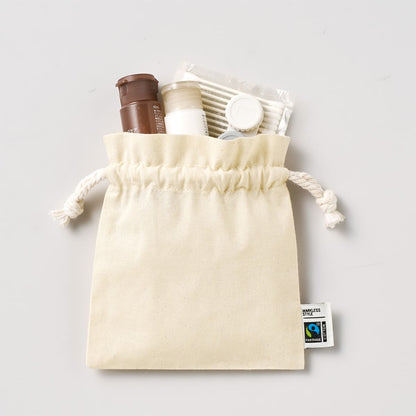 フェアトレードコットンフリル巾着(S) | ノベルティ(小物) | 1枚 | TP-0048 | ネイビー