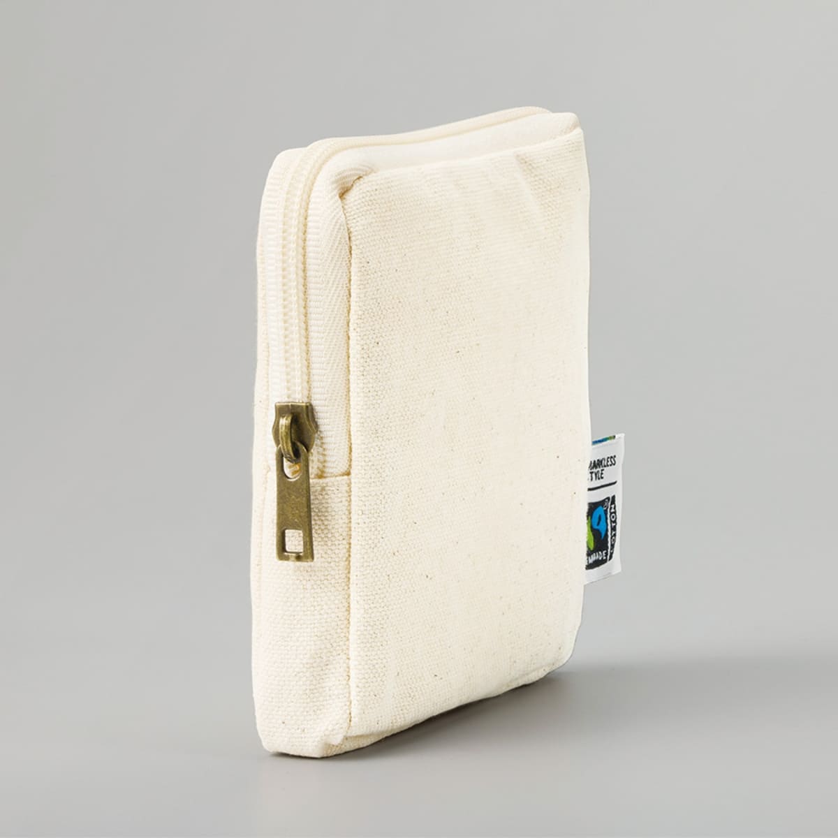 フェアトレードコットンスリムスクエアポーチ（S） | ノベルティ(小物) | 1枚 | TP-0050 | ナチュラル