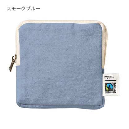 フェアトレードコットンスリムスクエアポーチ（S） | ノベルティ(小物) | 1枚 | TP-0050 | ナチュラル