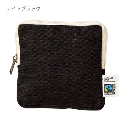 フェアトレードコットンスリムスクエアポーチ（S） | ノベルティ(小物) | 1枚 | TP-0050 | ネイビー