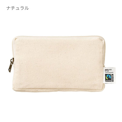 フェアトレードコットンスリムスクエアポーチ（M） | ノベルティ(小物) | 1枚 | TP-0051 | ナイトブラック