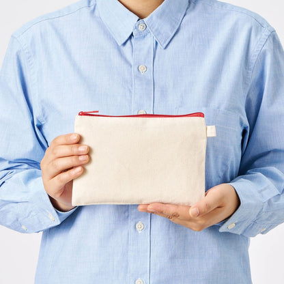 カラーファスナーキャンバスフラットポーチ（S） | ノベルティ(小物) | 1枚 | TP-0053 | ライトブルー