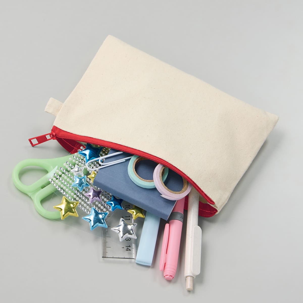 カラーファスナーキャンバスフラットポーチ（S） | ノベルティ(小物) | 1枚 | TP-0053 | ネイビー